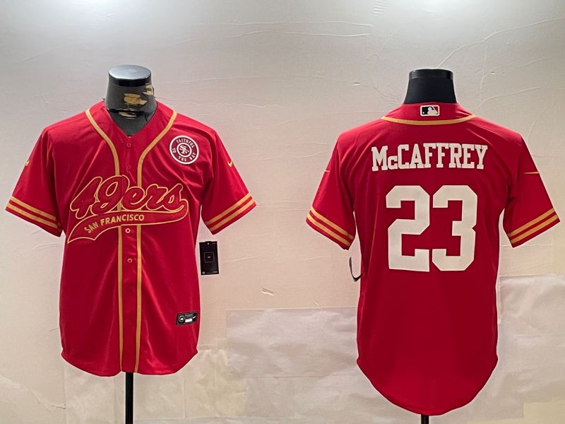 Men San Francisco 49ers #23 Mccaffrey Red Joint Name 2024 Nike Limited NFL Jersey style 12092->san francisco 49ers->NFL Jersey